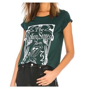 DAYDREAMER Rolling Stones Short Sleeve Graphic T-Shirt Emerald Green Medium
